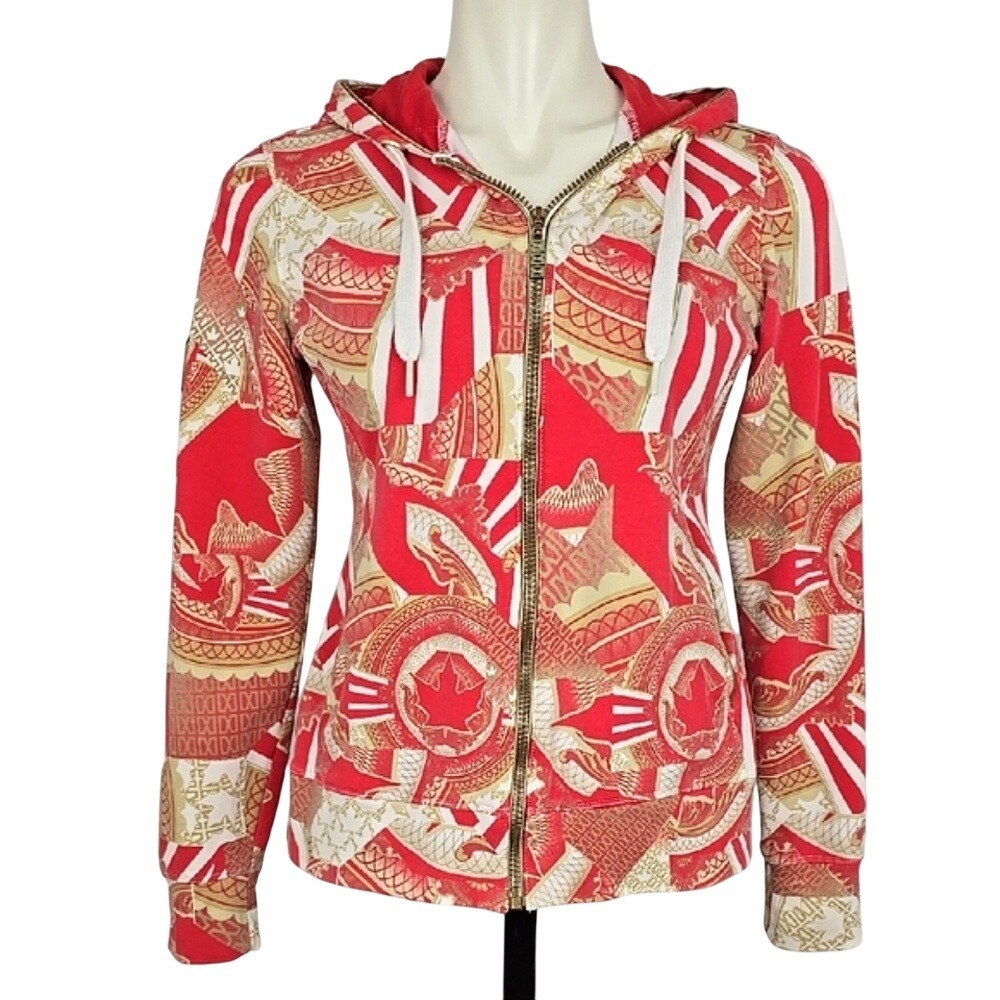 HBC Women's Canadian Olympic Team Full Zip Hoodie Red Gold White S